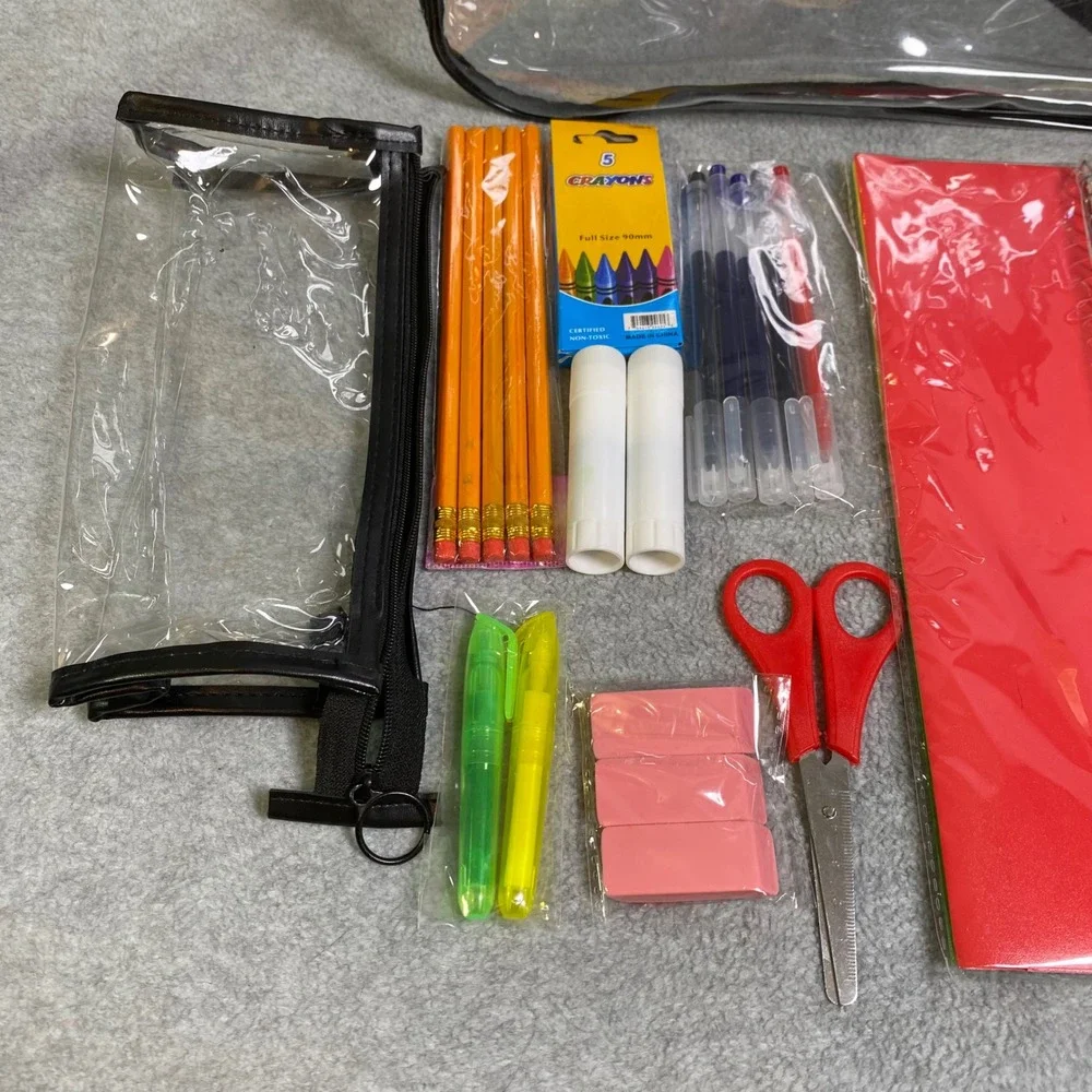 Unbranded Clear Backpack School Supplies Bundle Kids OS Clear School Bag New